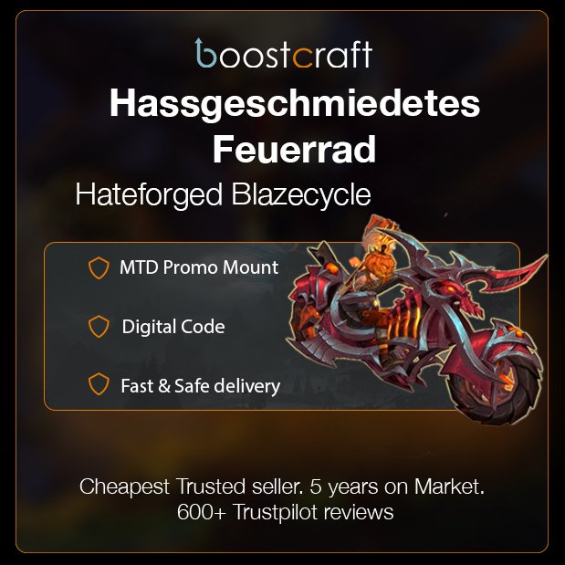 Hassgeschmiedetes Feuerrad | WoW Mount Lootcode | EU Region